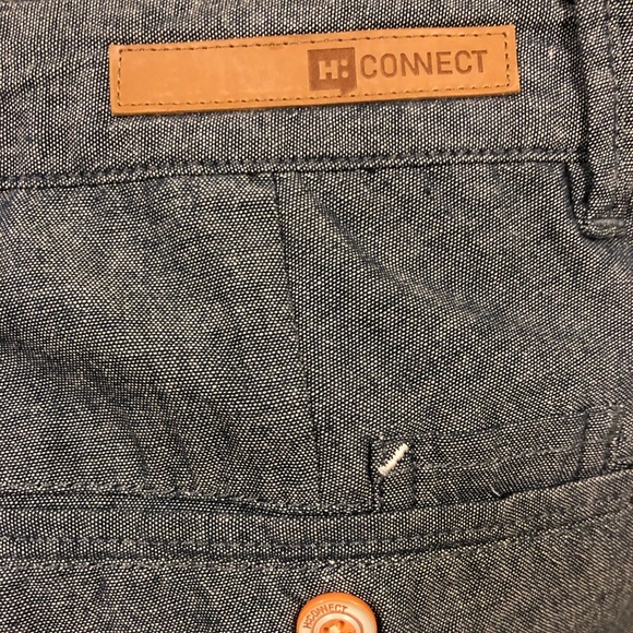 Men Heather Blue Gray Slim Fit Shorts - Picture 4 of 4